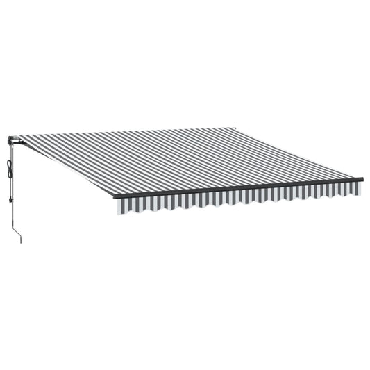 Automatisk uttrekkbar markise LED antrasitt og hvit 400x350 cm vidaXL