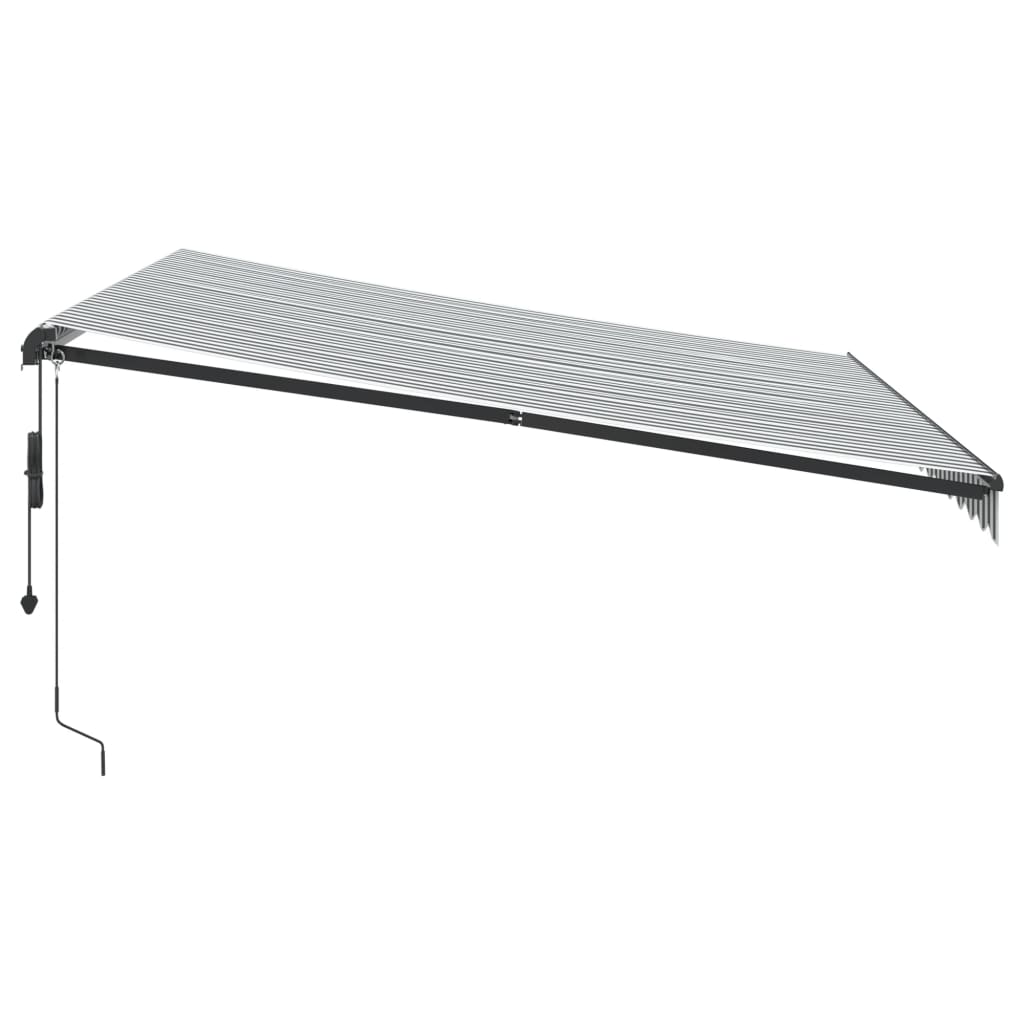 Automatisk uttrekkbar markise LED antrasitt og hvit 400x350 cm