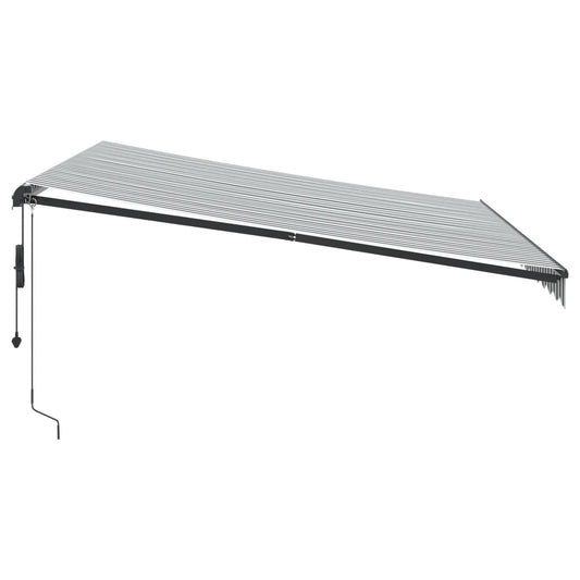 Automatisk uttrekkbar markise LED antrasitt og hvit 400x350 cm vidaXL