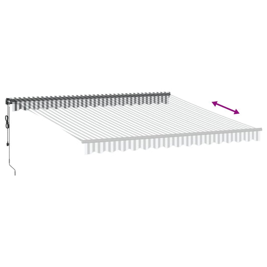 Automatisk uttrekkbar markise LED antrasitt og hvit 400x350 cm vidaXL
