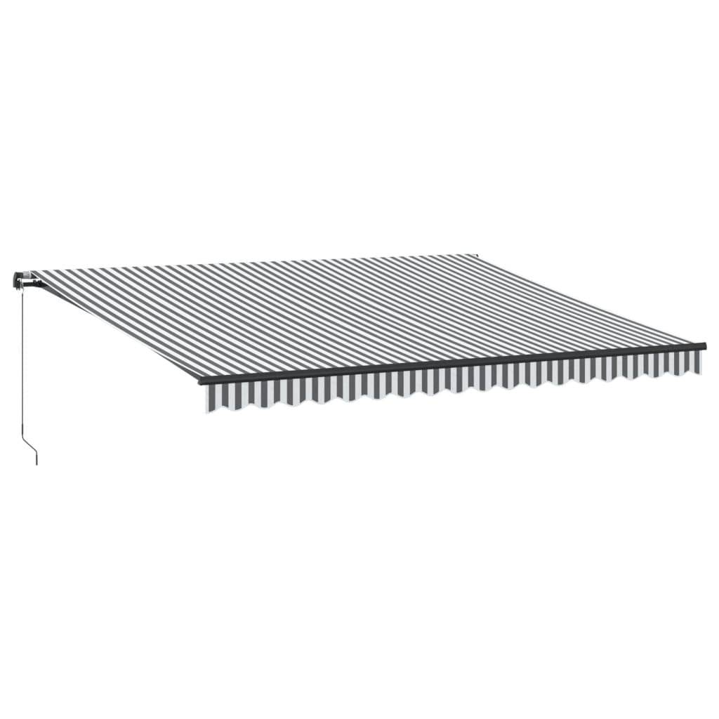 Manuell uttrekkbar markise antrasitt og hvit 450x350 cm vidaXL