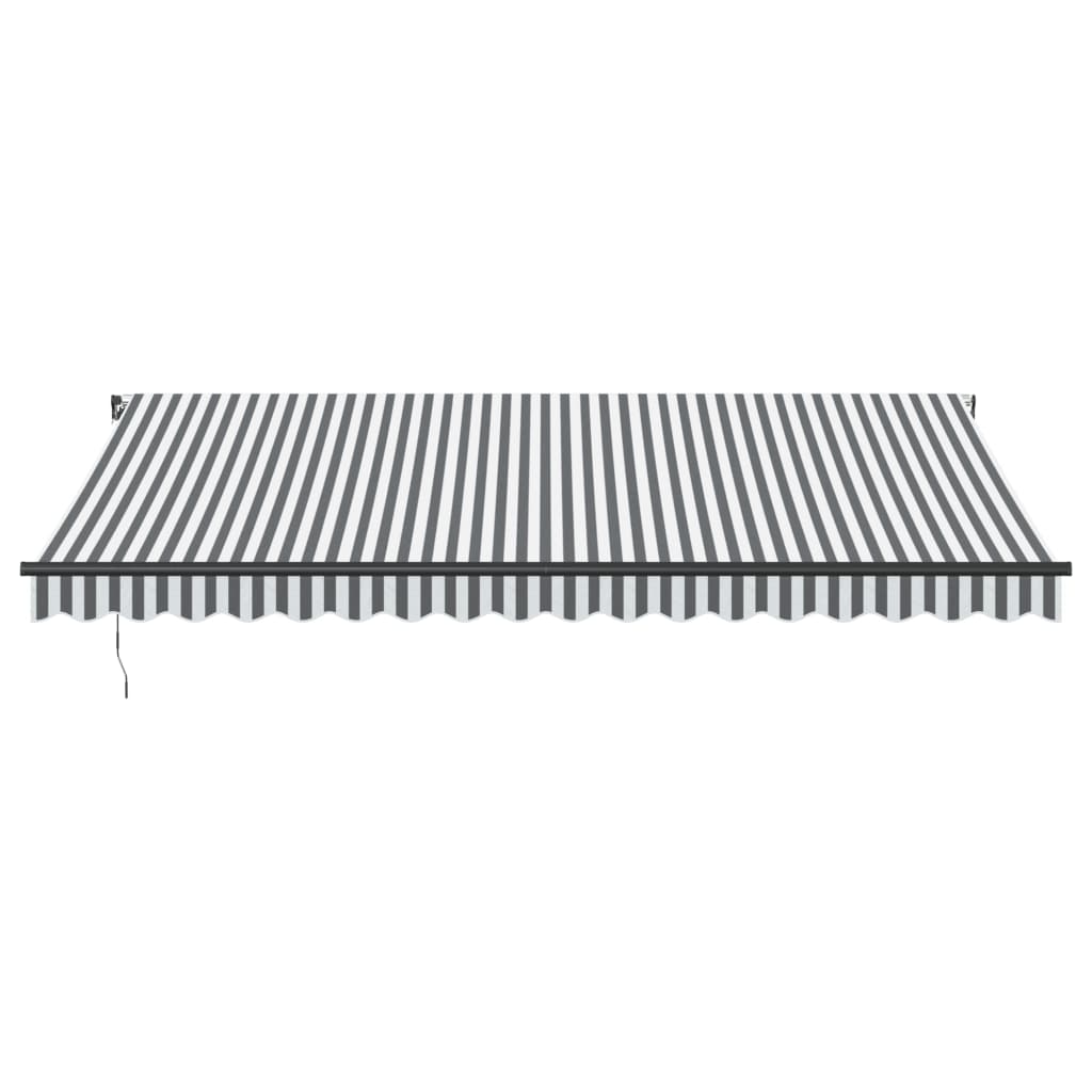 Manuell uttrekkbar markise antrasitt og hvit 450x350 cm vidaXL