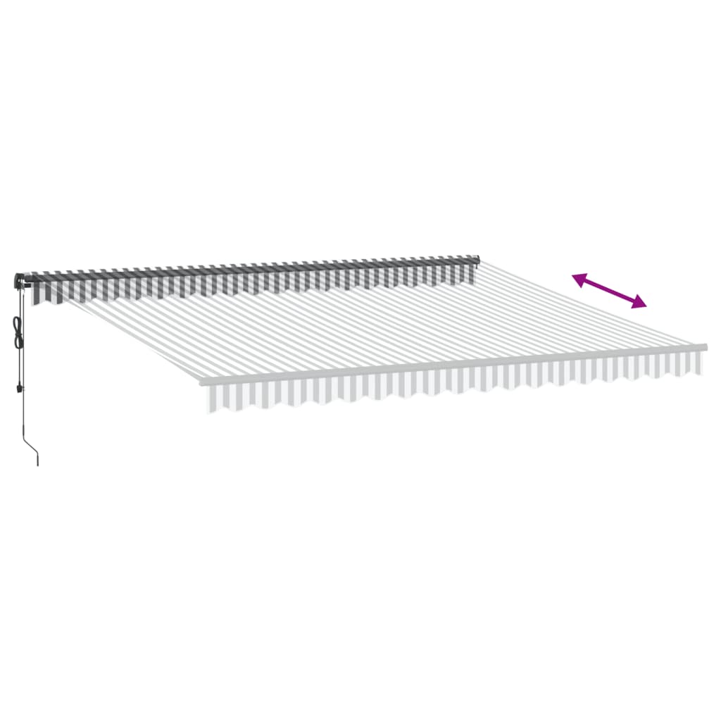 Automatisk uttrekkbart markise antrasitt og hvit 450x350 cm vidaXL
