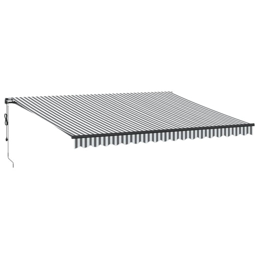 Automatisk uttrekkbar markise LED antrasitt og hvit 450x350 cm vidaXL