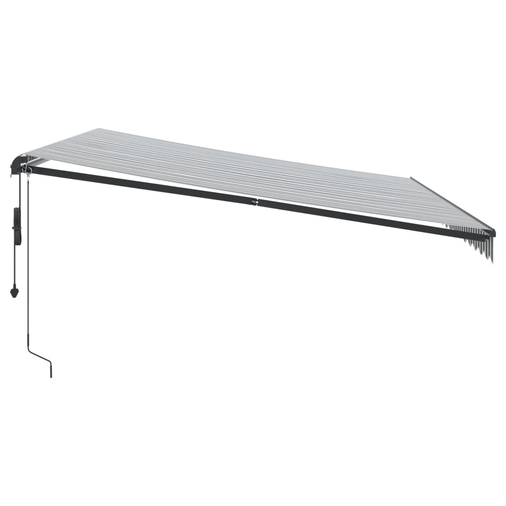 Automatisk uttrekkbar markise LED antrasitt og hvit 450x350 cm