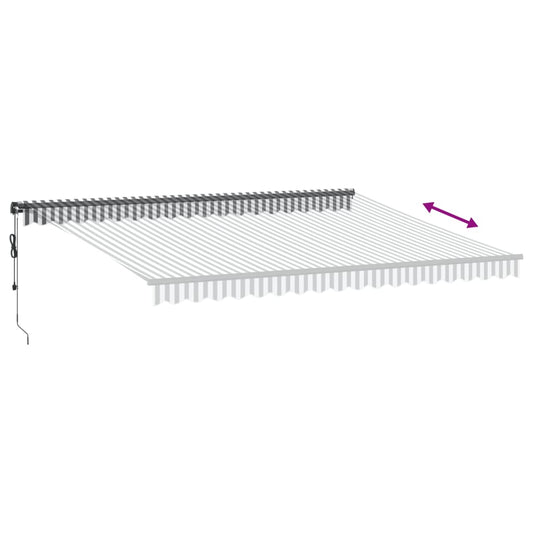 Automatisk uttrekkbar markise LED antrasitt og hvit 450x350 cm vidaXL