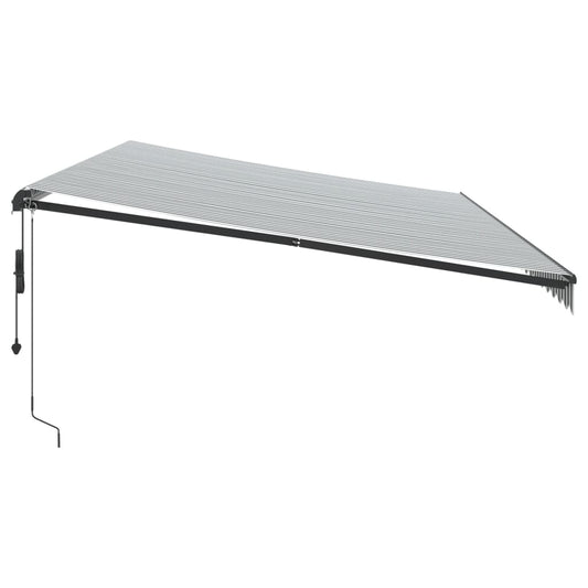 Automatisk uttrekkbar markise antrasitt og hvit 600x350 cm
