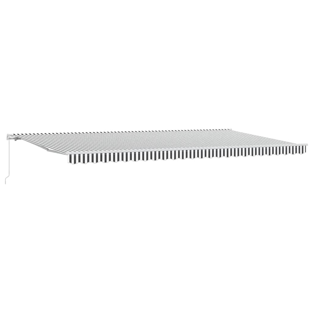 Manuell uttrekkbar markise antrasitt og hvit 600x300 cm vidaXL