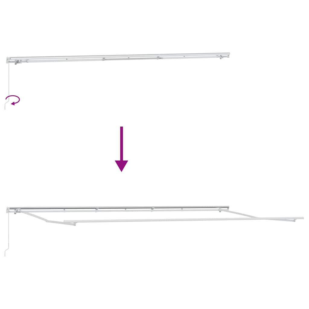 Manuell uttrekkbar markise antrasitt og hvit 600x300 cm vidaXL