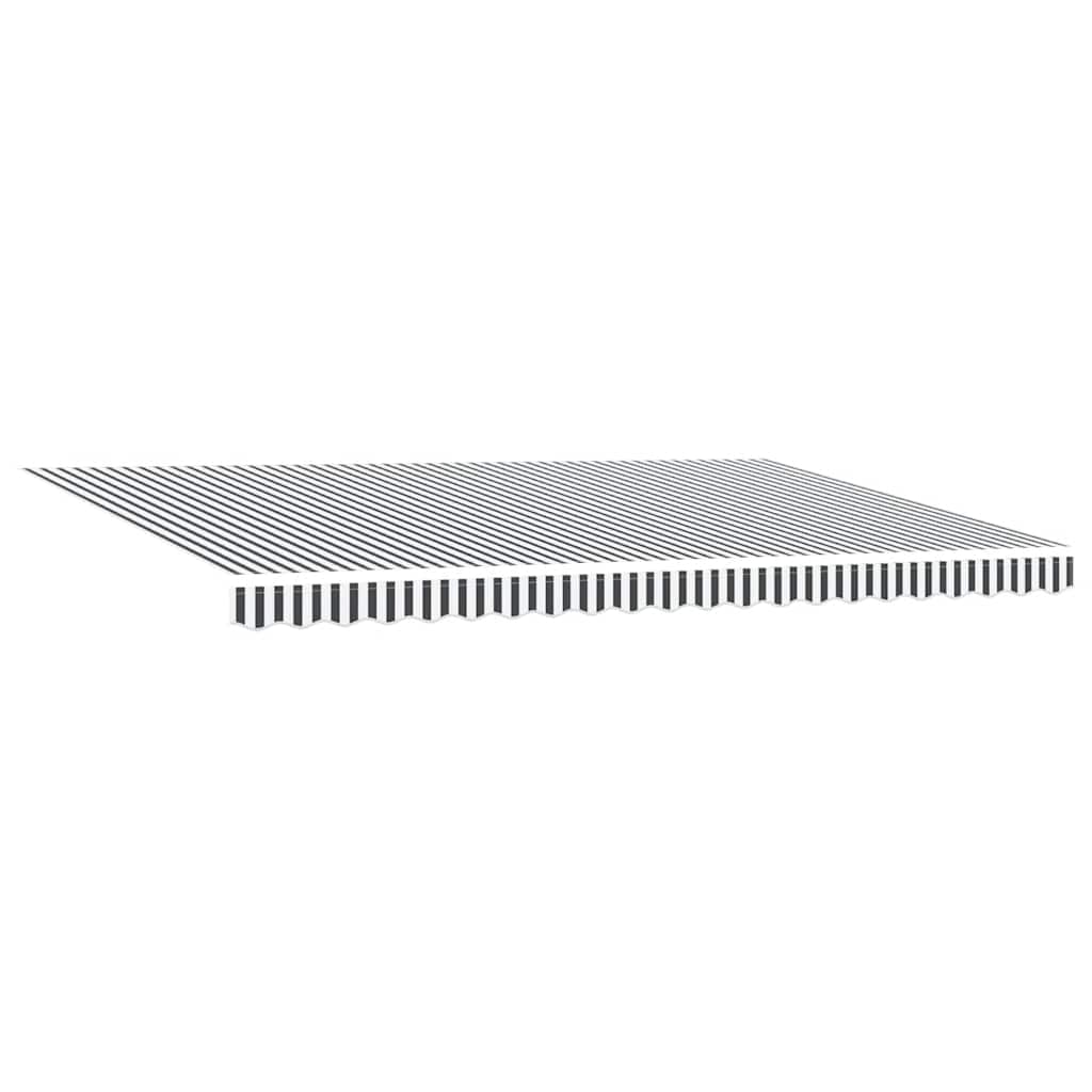 Manuell uttrekkbar markise antrasitt og hvit 500x300 cm