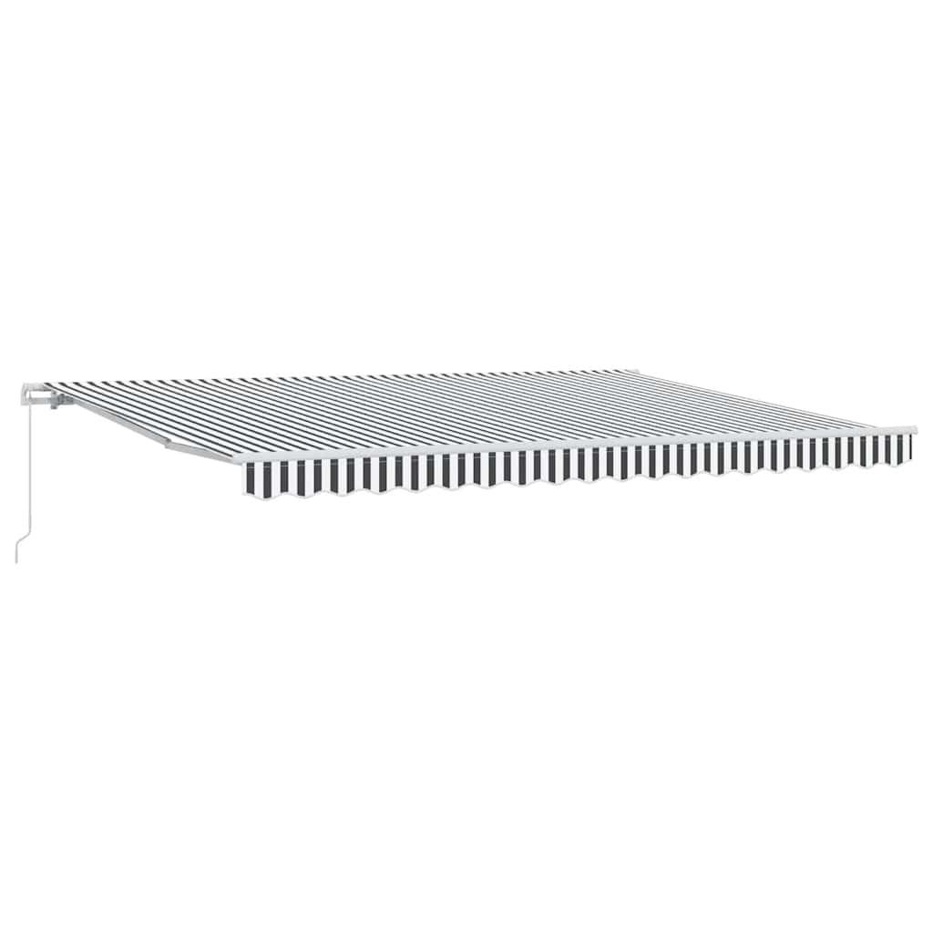 Manuell uttrekkbar markise antrasitt og hvit 450x300 cm vidaXL