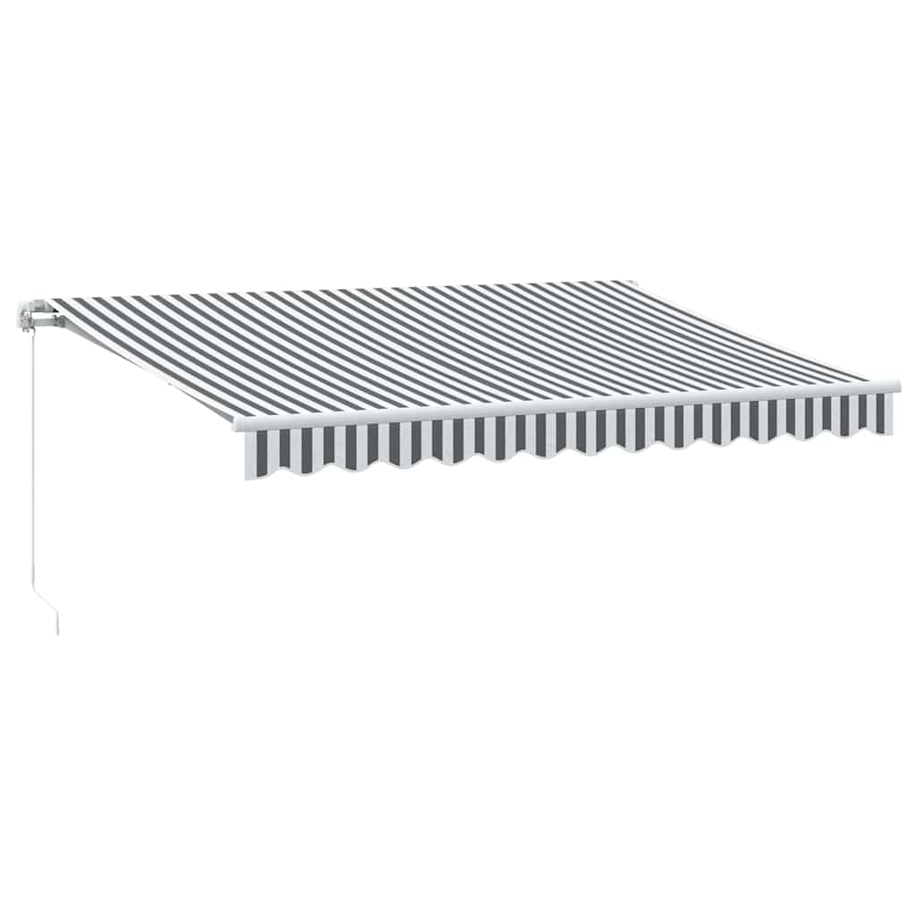 Manuell uttrekkbar markise antrasitt og hvit 350x250 cm vidaXL