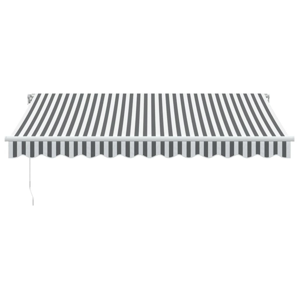 Manuell uttrekkbar markise antrasitt og hvit 350x250 cm