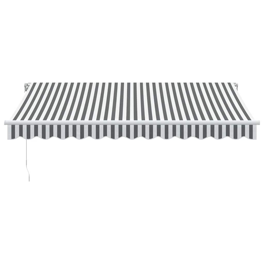 Manuell uttrekkbar markise antrasitt og hvit 350x250 cm vidaXL