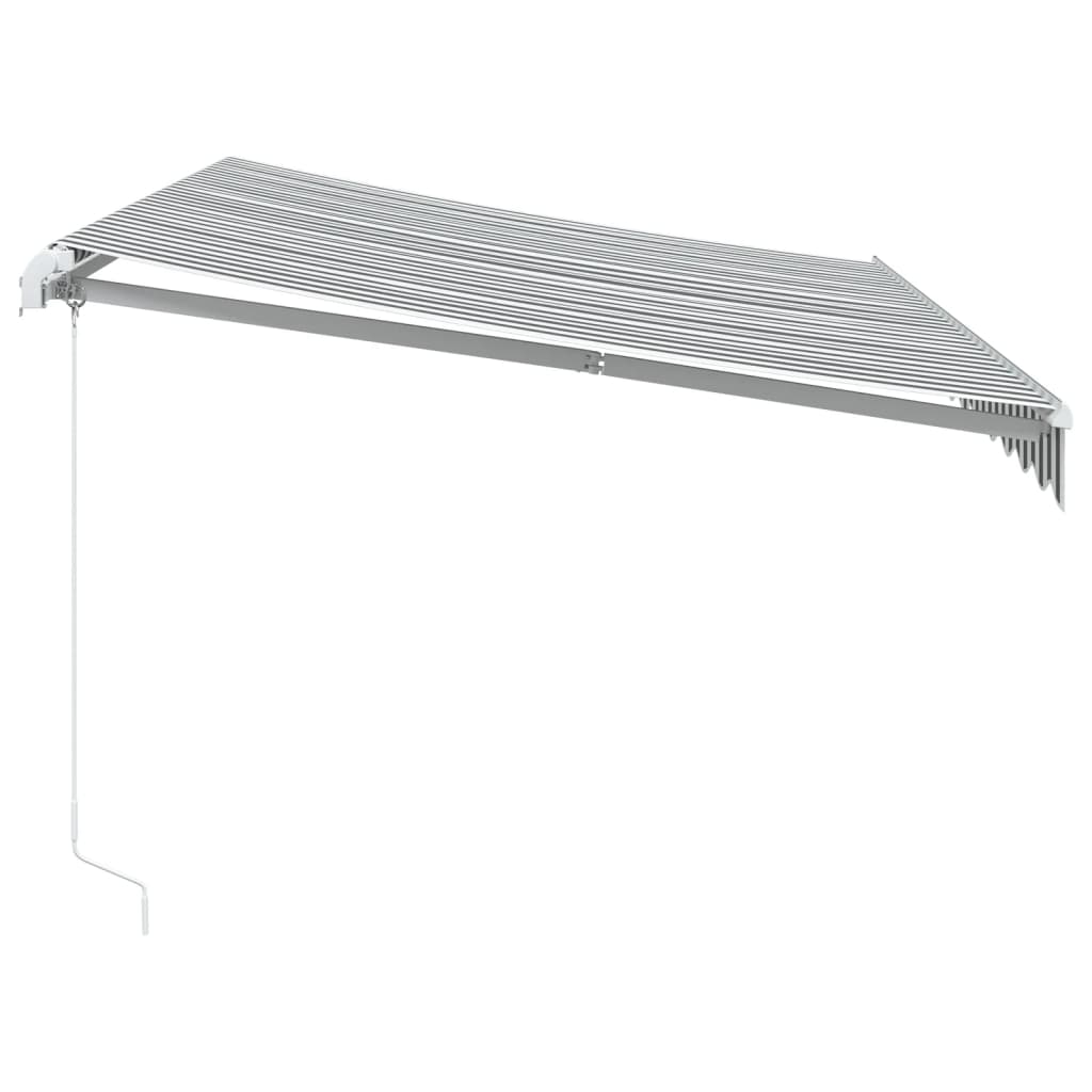 Manuell uttrekkbar markise antrasitt og hvit 350x250 cm