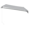 Manuell uttrekkbar markise antrasitt og hvit 350x250 cm