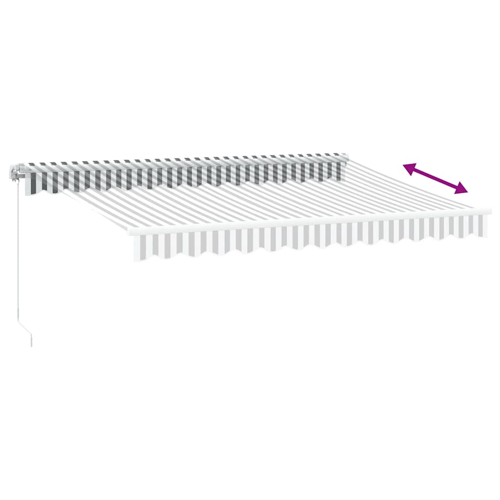 Manuell uttrekkbar markise antrasitt og hvit 350x250 cm vidaXL