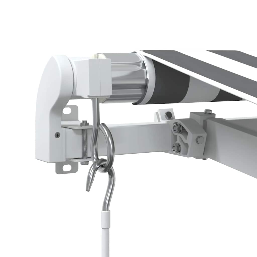 Manuell uttrekkbar markise antrasitt og hvit 350x250 cm vidaXL