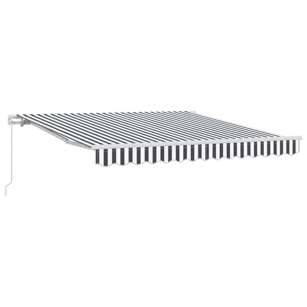 Manuell uttrekkbar markise antrasitt og hvit 300x250 cm vidaXL