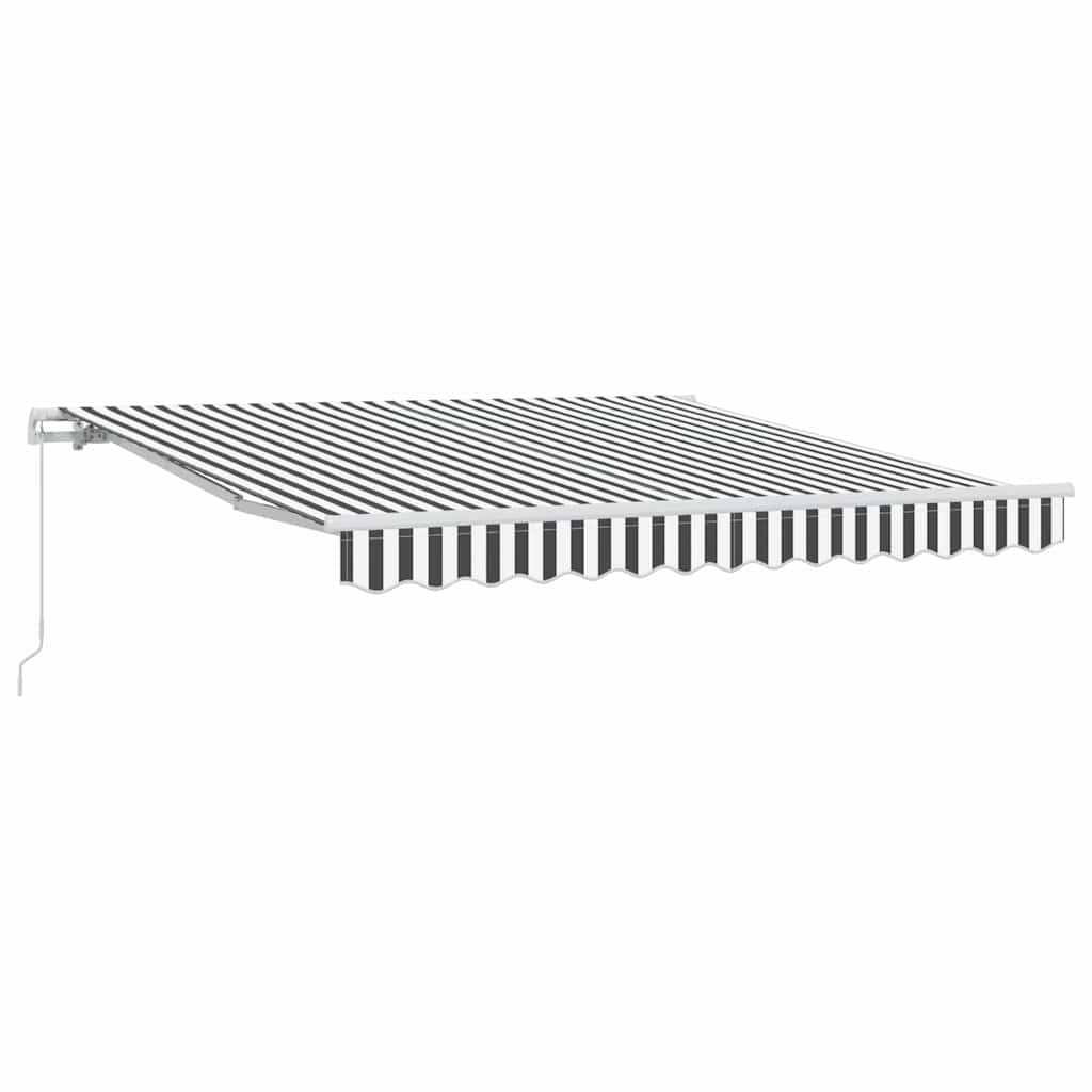 Manuell uttrekkbar markise antrasitt og hvit 300x250 cm vidaXL