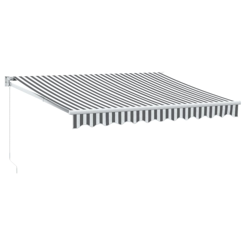 Uttrekkbar markise antrasitt og hvit 3x2,5 m stoff og aluminium vidaXL