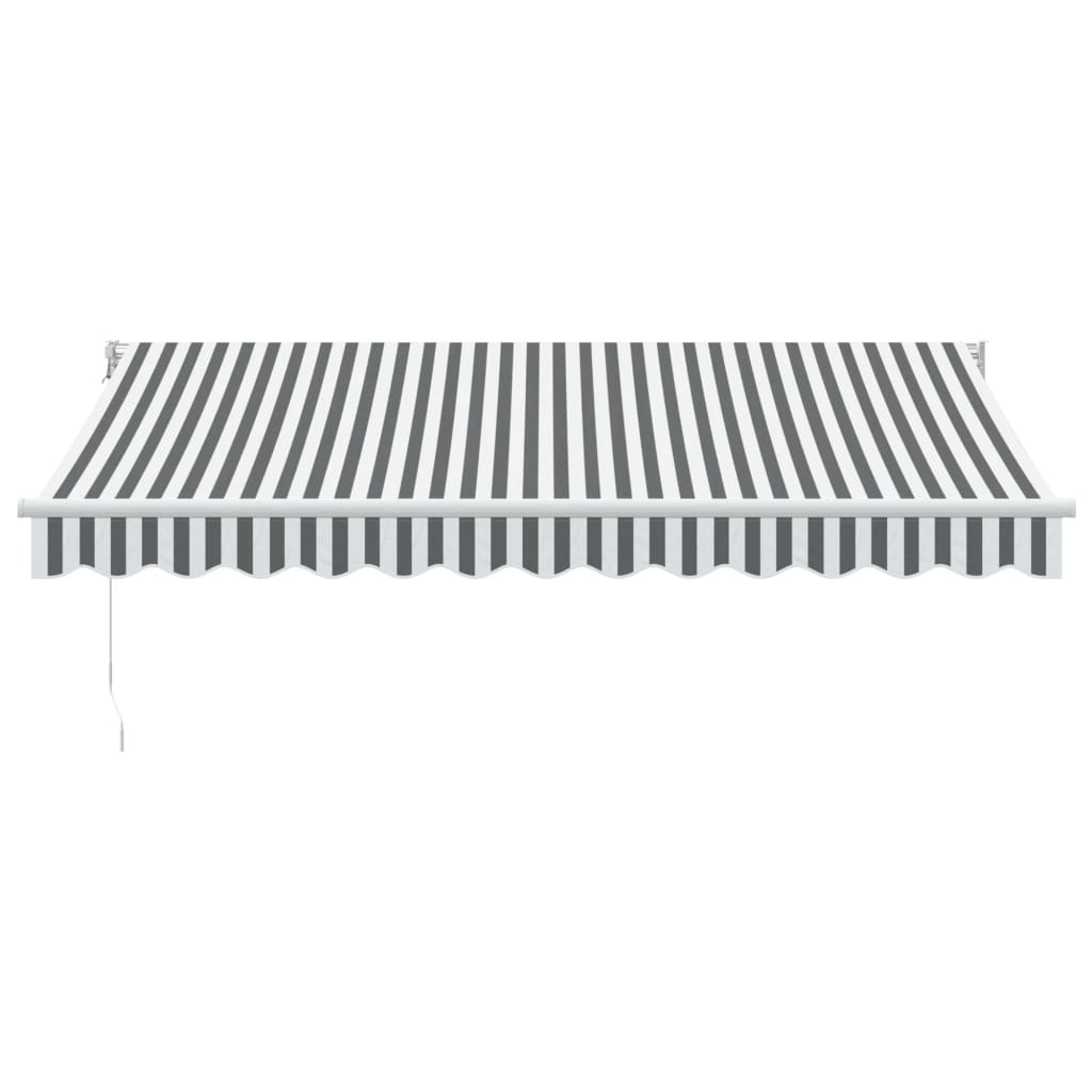 Uttrekkbar markise antrasitt og hvit 3,5x2,5 m stoff aluminium vidaXL