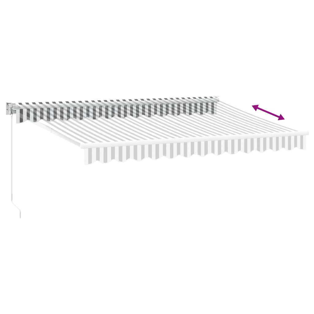 Uttrekkbar markise antrasitt og hvit 3,5x2,5 m stoff aluminium vidaXL
