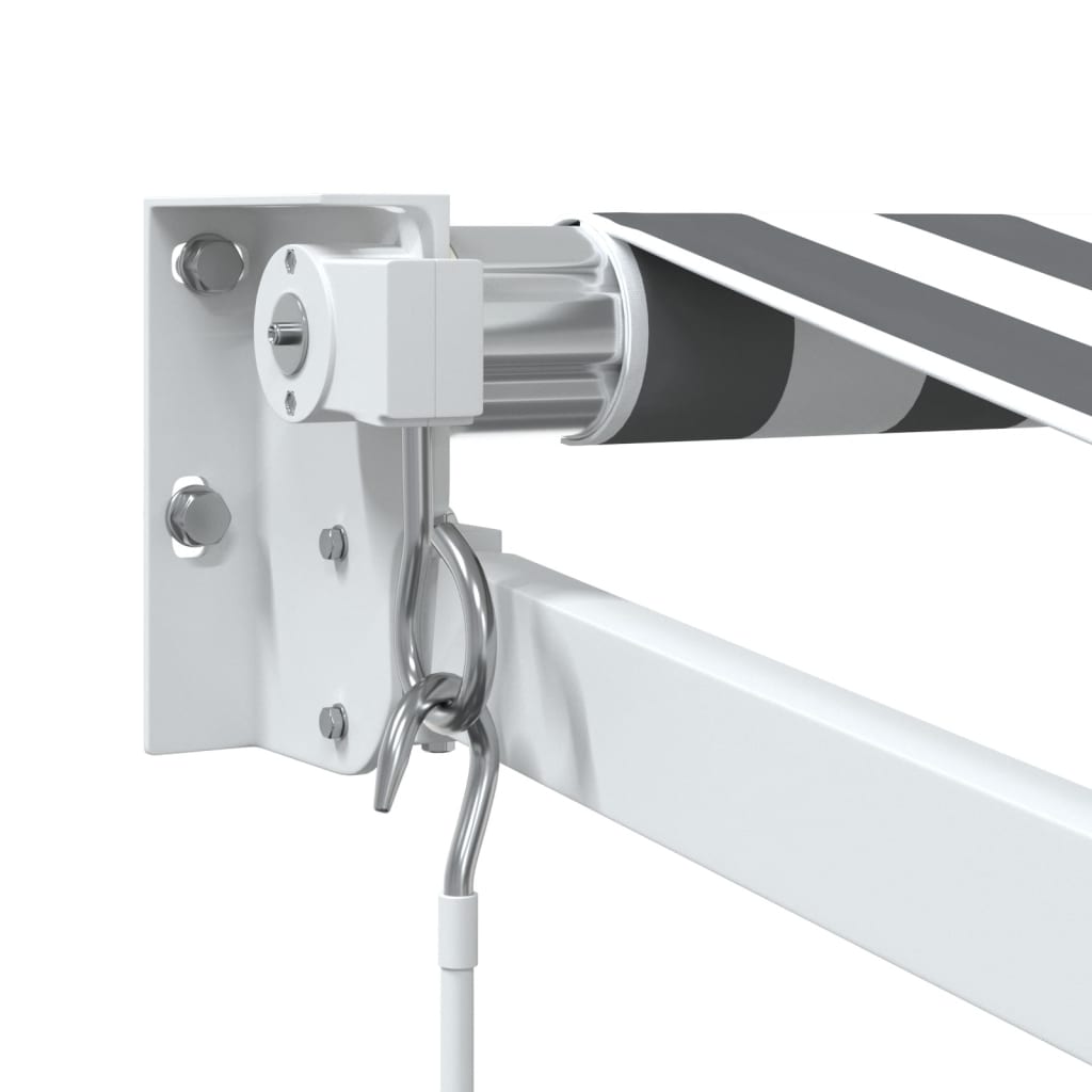 Uttrekkbar markise antrasitt og hvit 3,5x2,5 m stoff aluminium vidaXL