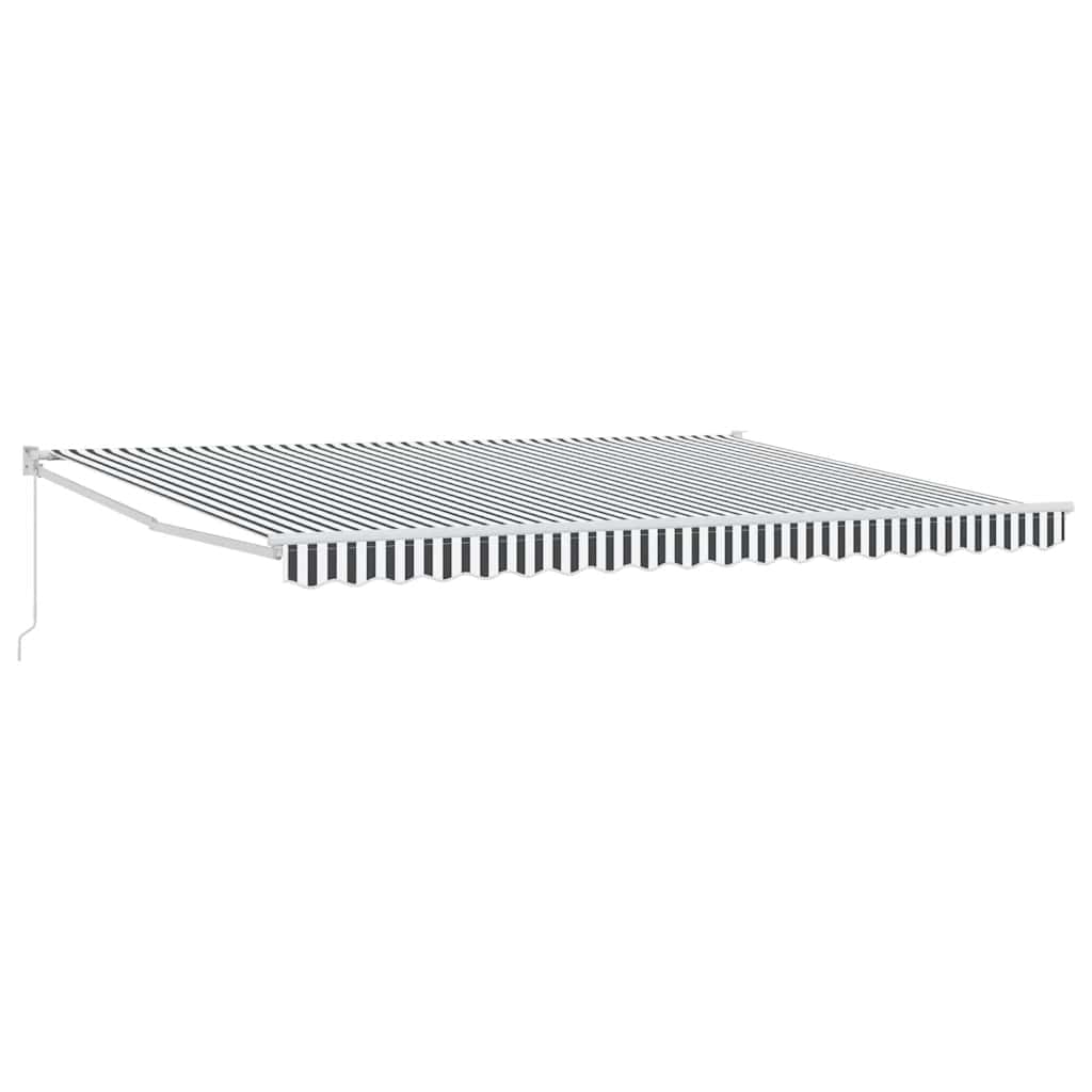 Uttrekkbar markise antrasitt og hvit 4,5x3 m stoff og aluminium vidaXL