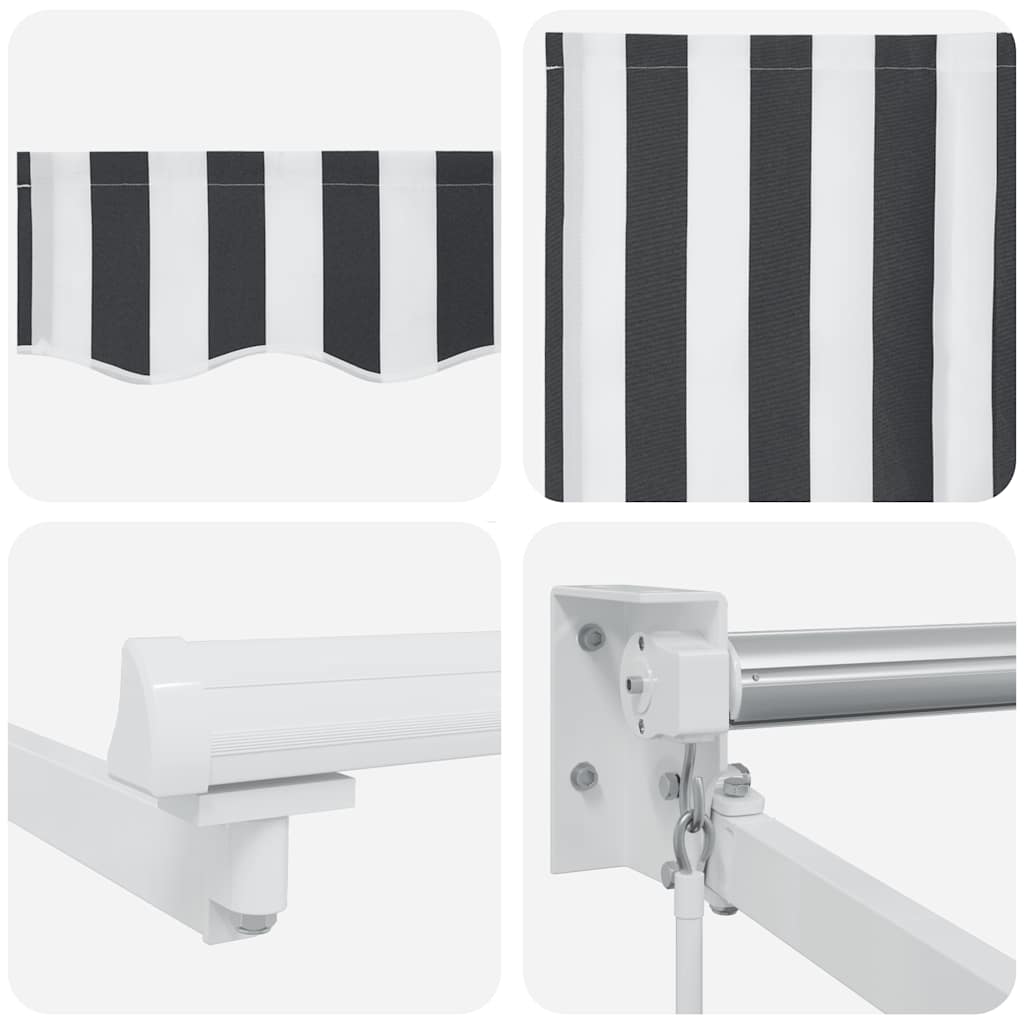 Uttrekkbar markise antrasitt og hvit 4,5x3 m stoff og aluminium vidaXL