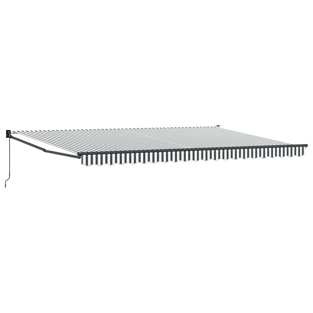 Uttrekkbar markise antrasitt og hvit 5x3 m stoff og aluminium