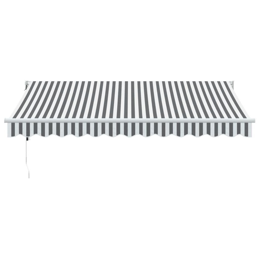 Uttrekkbar markise antrasitt og hvit 3,5x2,5 m stoff aluminium
