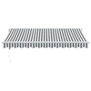 Uttrekkbar markise antrasitt og hvit 3,5x2,5 m stoff aluminium
