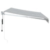 Uttrekkbar markise antrasitt og hvit 3,5x2,5 m stoff aluminium