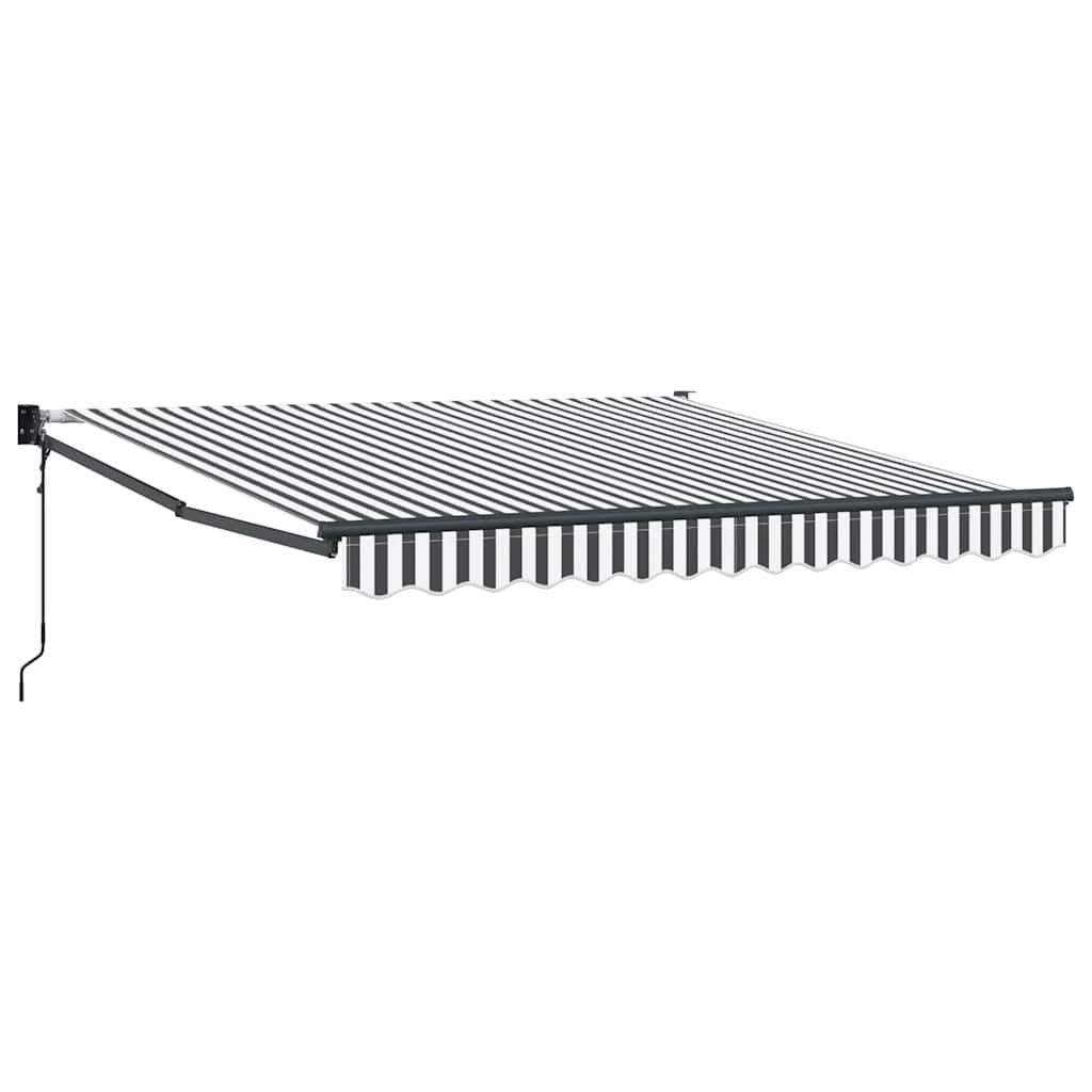 Uttrekkbar markise antrasitt og hvit 3x2,5 m stoff og aluminium