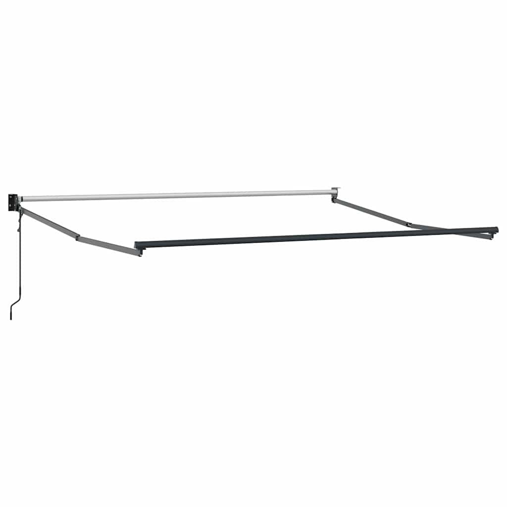 Uttrekkbar markise antrasitt og hvit 3x2,5 m stoff og aluminium