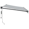 Uttrekkbar markise antrasitt og hvit 3,5x2,5 m stoff aluminium