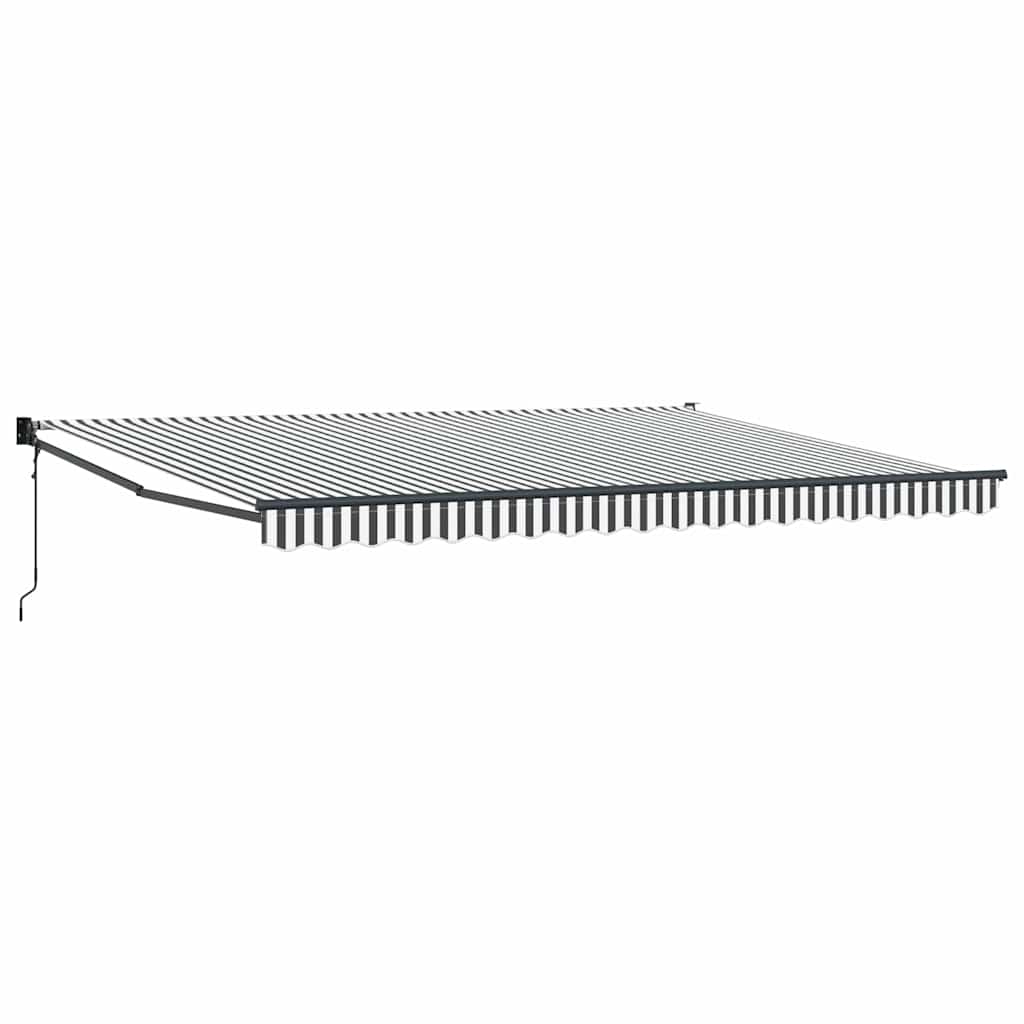Uttrekkbar markise antrasitt og hvit 4,5x3 m stoff og aluminium