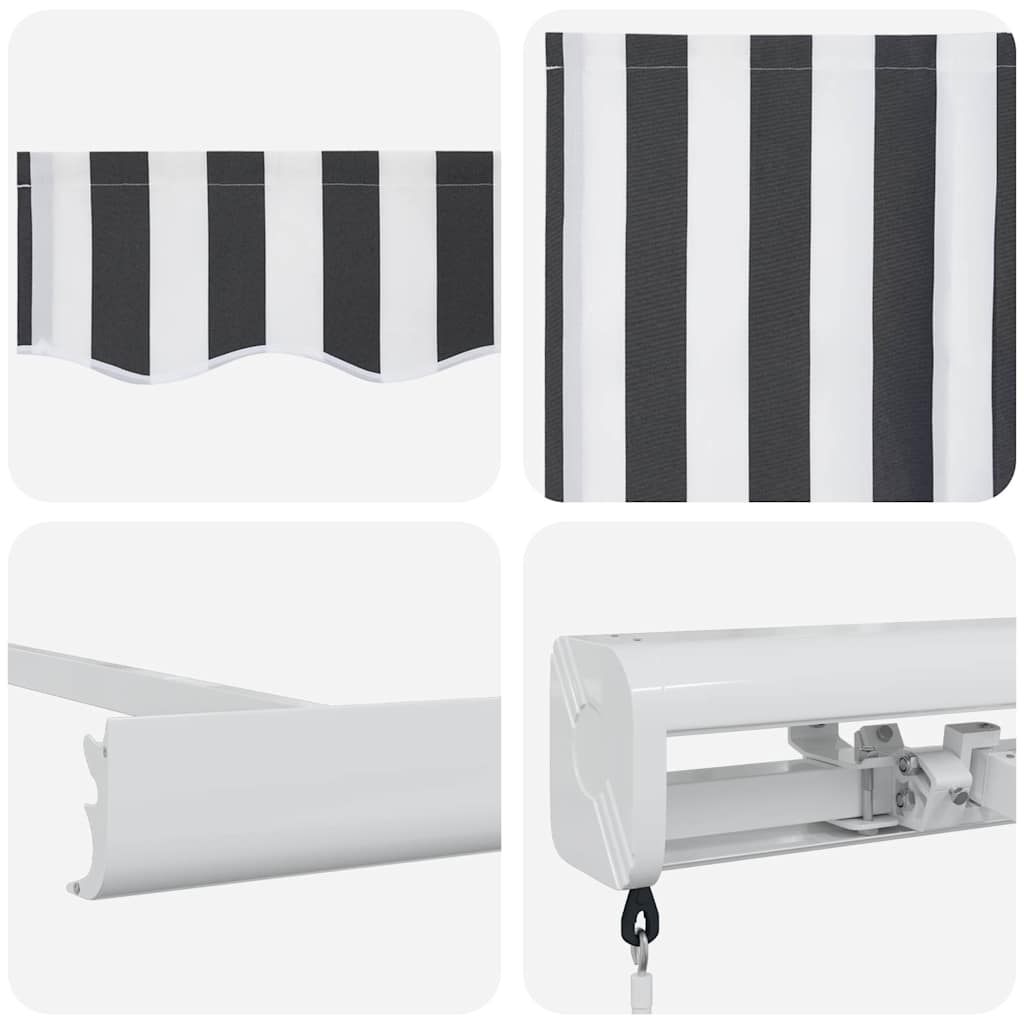 Uttrekkbar markise antrasitt og hvit 4,5x3 m stoff og aluminium vidaXL