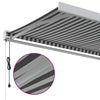 Uttrekkbar markise antrasitt og hvit 3,5x2,5 m stoff aluminium