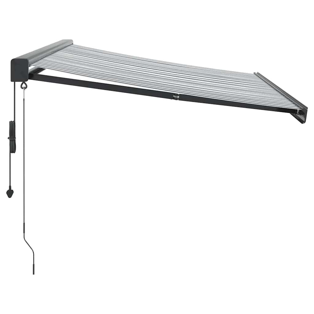 Uttrekkbar markise antrasitt og hvit 3x2,5 m stoff og aluminium