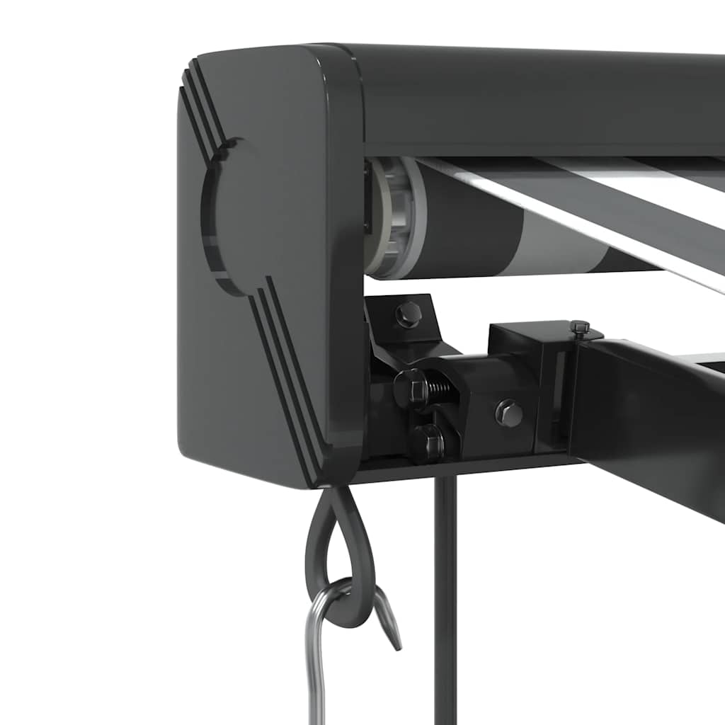 Uttrekkbar markise antrasitt og hvit 3x2,5 m stoff og aluminium