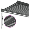 Uttrekkbar markise antrasitt og hvit 3,5x2,5 m stoff aluminium