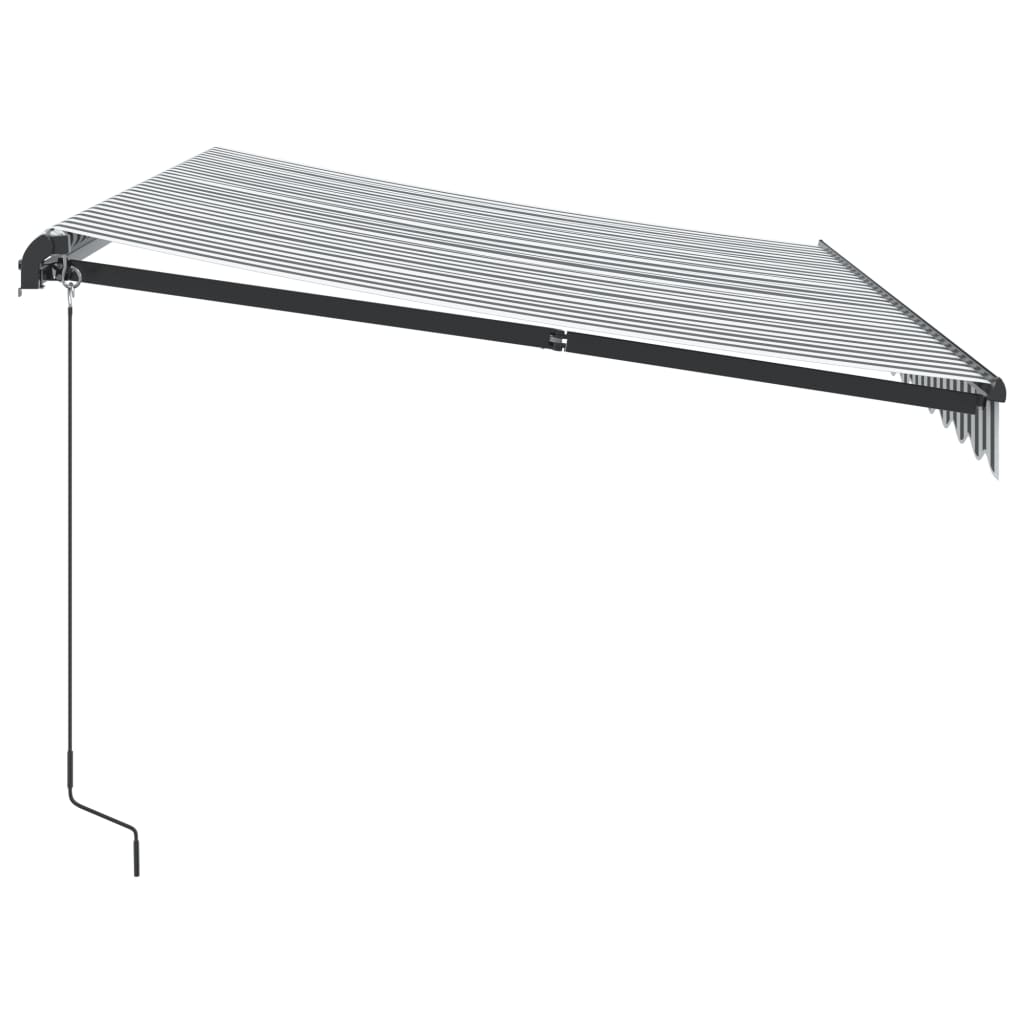 Manuell uttrekkbar markise med LED antrasitt og hvit 350x250 cm