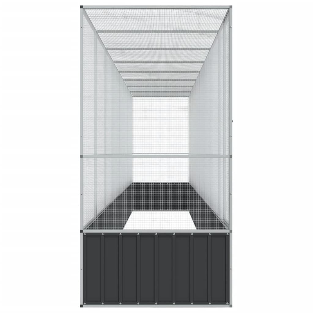 Voliere med forlengelse sølv 834,5x107x212 cm stål