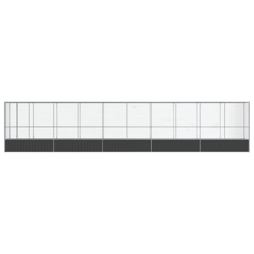 Voliere med forlengelse sølv 1042,5x107x212 cm stål