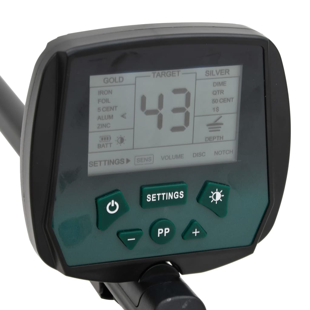 Metalldetektor 24 cm søkedybde LCD-skjerm