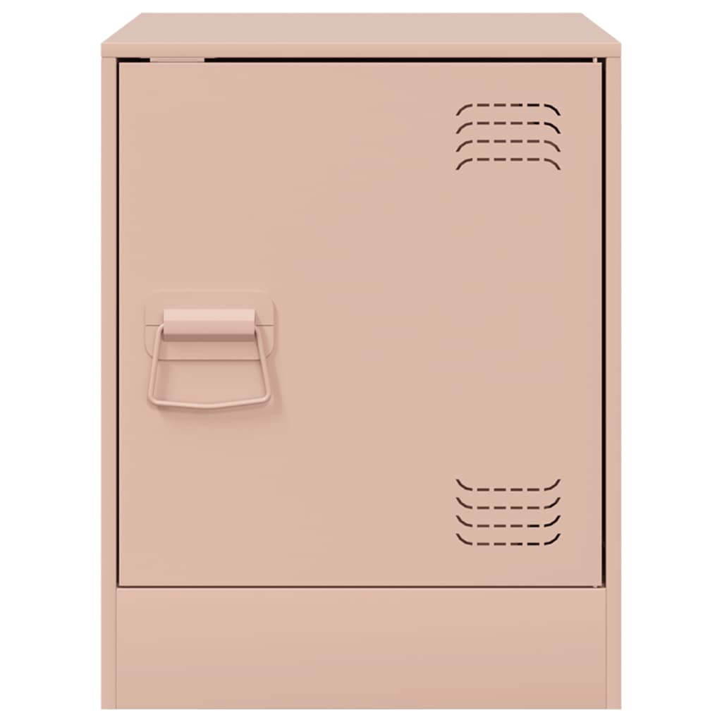 Nattbord 2 stk rosa 34,5x39x44 cm stål