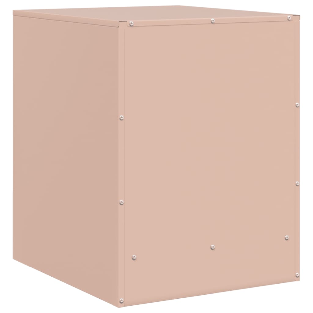 Nattbord 2 stk rosa 34,5x39x44 cm stål