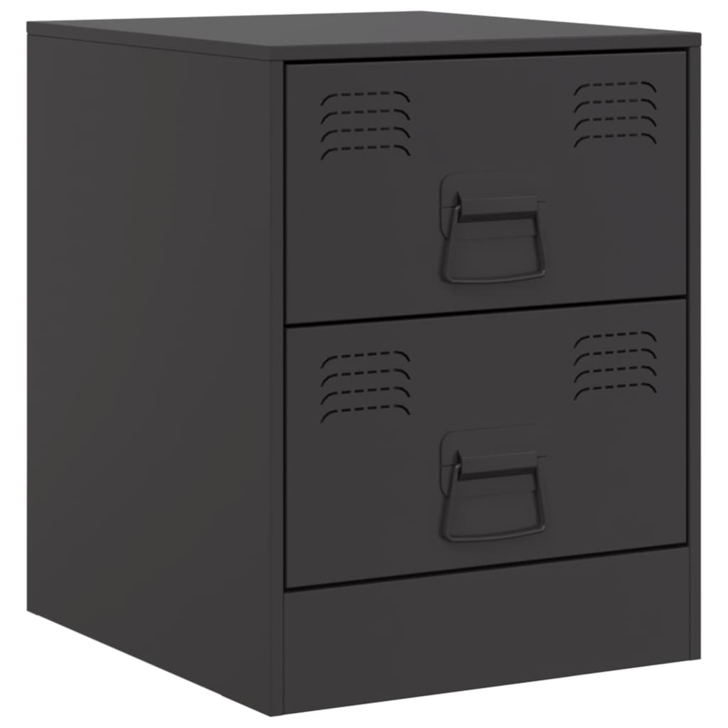 Nattbord 2 stk svart 34,5x39x44 cm stål